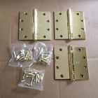 Fbb179 068627 Stanley Polished Brass Ball Bearing Hinges Lot Of Nos