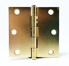 1289 Hager Brass Finish Square Corner Hinges Lot Total With Screws