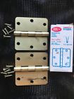 144-352 National Residential Steel Hinges Full Mortise Brass Plated