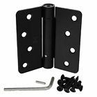 1752-1751-4-1d Hager Matte Black Spring Door Hinges Radius Corner 798550702269