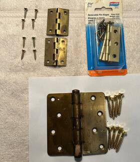 N141-960 2.5 & 4 National Mfg N141-960/others Brass Finish Hinges 1 Set Of Inch /1 New/single Hinge All W Screws