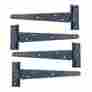 25542 The Renovators Supply 4 Pcs T Strap Door Hinges Black Rsf Wrought Iron 9 096962416485