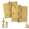 3535bbus4-hbh Homebuilders Hardware Door Hinges Extruded Solid Brass Ball 689742701101