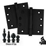 4545bbus19 Homebuilders Hardware Door Hinges Solid Brass Ball Bearing Matte Black