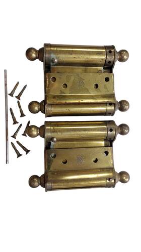 7231 Ac No. Vintage Double Action Brass Spring Hinges 2pck