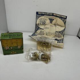 7662 Ac Brand 4 Panel Shutter Hardware Kit Wrap-around Hanging Hinges Vtg Japan