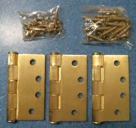 5301502 Ace 14600 4 Inch Template Hinges Satin Brass 3 Pk. Fs