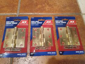 5296926 Ace Set Of 3 Hinge-ace Inch Door Hinge Square Corner Bright Brass #5296926