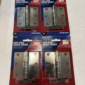 5296942 Ace 4 Pack Door Hinge 3 Inch Square Corner Antique Brass New