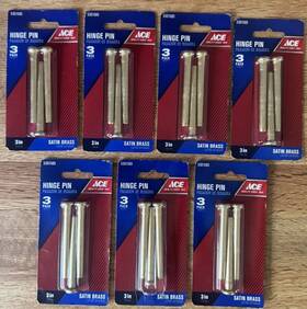 5301585 Ace Hinge Pin Satin Brass 3 Inch Pack Bundle Of 7