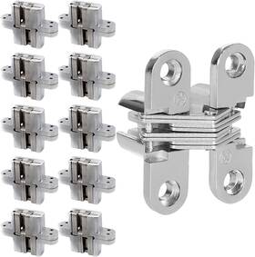 Aconnet 696629986117 10 Pack Concealed Cross Hinge Invisible Swing Leaf Hight Hidden Door Hinges New