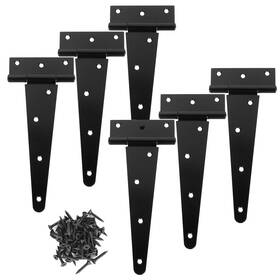 Mnus-thinge-4pc-8in-201215 Aconnet 6pcs T Strap Hinges 8 Inch Heavy Duty Gate Barn Door Hinge Black Shed