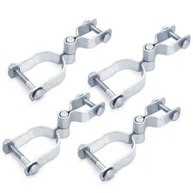 Ac-gateposthinge-metal-4p Acshio 4 Set Of Chain Link Fence Gate Post Hinge 2-3/8 Inch X 1-3/8 Galvanized Steel H