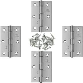 4pcs3hingewscrews Adiyer 4pcs 304 Stainless Steel 3-inch Folding Butt Hinges Home Furniture Hardware D