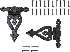 Adonai Hardware 733074244765 Inch Alleluia Antique Cast Iron Vintage Heavy Duty T Hinges 5.3 X 2 Pack Matt