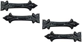 Ah-6.5ado-hng-035-al Adonai Hardware Adonijah Aluminium Strap False Or Faux Dummy Hinge Front 6.5 Inch X 4 Pack M