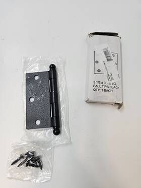600013 Ageless Iron 3 1/2 Inch Residential Duty Ball Tip Square Hinge Steel Black