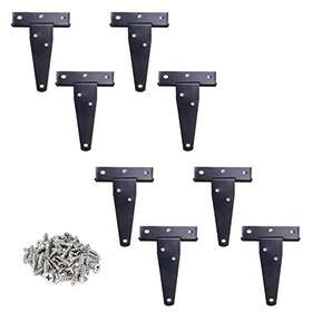Aiwaiufu 610452190398 T-strap Shutter Hinge Shed Barn Straps Gate Door 8 Pack 3 Inch Black Iron New
