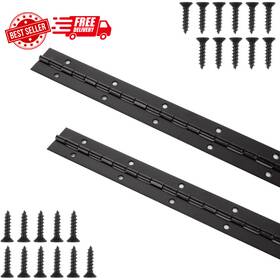 Akolafe 313030770707 16 Inch Black Piano Hinge Heavy Duty 2 Pack Stainless Steel 1.2