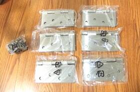 Ab-dh54-sn Amazon Basics Satin Nickel Square Hinge 4 Inch X 6 Pieces
