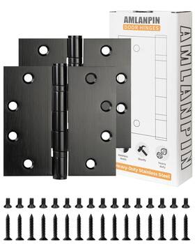 Aheyebk45 Amlanpin Stainless Steel Matte Black 4.5ftft Ball Bearing Hinges - Heavy-duty Square Co