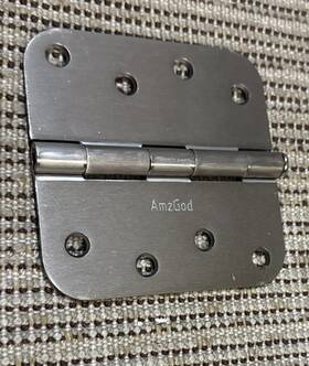 Amzgod 3.5× 2.0mm-5/8r Door Hinges Brushed Nickel - 20 Pack 3.5 Inch Rounded Inte