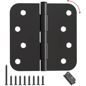 B0c8jf2twz Amzgod 4in Rounded Interior/exterior Matte Black Door Hinges 3-pack