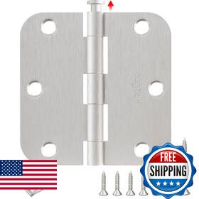 B0dznh5db6 Amzgod Door Hinges Brushed Nickel - 30 Pack 3.5 Inch Rounded With 5/8 Radius Sa