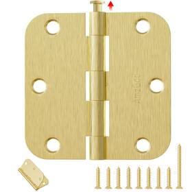 B0dznjy3kt Amzgod 30-pack 3.5 Inch Rounded Satin Brass Interior/exterior Door Hinges