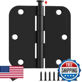 B0dznlkdhp Amzgod 12 Pack 3.5 Inch Matte Black Door Hinges Rounded Corners Heavy Duty With Scr
