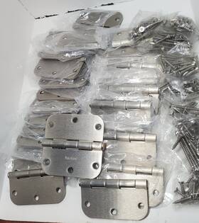Dh0037 Amzgod Door Hinges Brushed Nickel - 24 Pack 3.5 Inch Rounded Interio