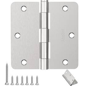 Us15rh3.5-14-42 Amzgod Door Hinges Brushed Nickel 42 Pack 3.5 Inch Rounded Interior