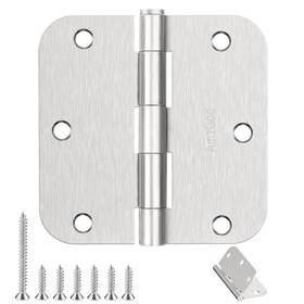 Us15rh3.5-24 Amzgod Brushed Nickel - 24pack Door Hinges 3.5 Inch Rounded Interior Satin Nicke
