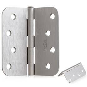 Us15rh4-18 Amzgod 4 X Nickel Door Hinges 18 Pack Brushed Hinge Inch Rounded Inte