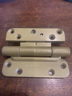 2578943 Andersen 2005-present Hinge Right Hand Brassy Gold Tone Leaf Butt
