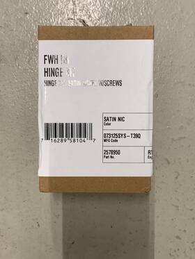 2578950 Andersen New Fwh Rh Hinge Kit Satin Nickel With Screws Patio Door