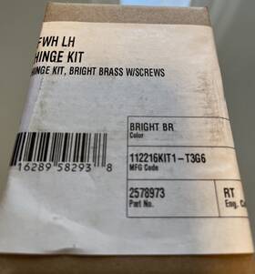 2578973 Andersen Frenchwood Patio Door Hinge Kit Screws Bright Brass Left Lh #2