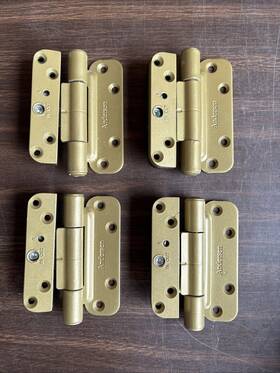 Andersen 716289580392 Lot Of 4 Present Hinge 3 Rh And 1 Lh Brass Tone Leaf Butt Hinges