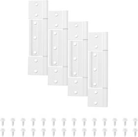 Aocies 768556930027 4-pack Matte White Screen Door Hinges 1/8 Inch Grooved Center Storm Hing