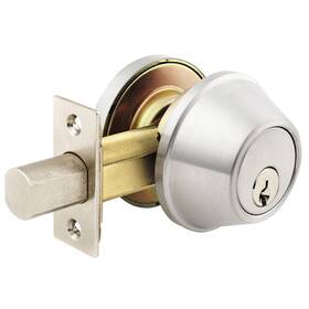 D63-26d Arrow Fastener - D63 26d Deadbolt Cylinder X Blank Plate Satin Chrome