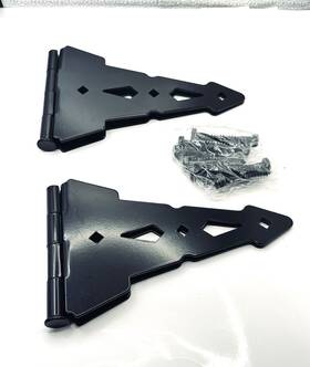 130-sx Assa Abloy 2-pk 8 Inch Maxima Traditional Ornamental Gate Strap Hinge Black W Wood Lags
