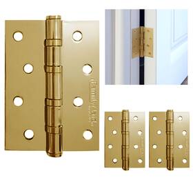 16927-3pc Atb 3 Pc 4 Inch Door Hinge Brass Heavy Duty Interior Exterior Square Corner Thick Strong