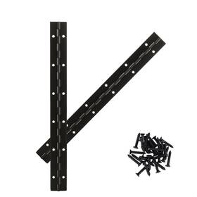 Aurdo 717018082347 2pcs 12inch Black Heavy Duty Continuous&piano Hinges 1.2 Inch Open Width Stainles