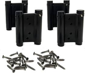 Auto Plaza 313047992994 2 Pairs 4pcs 3inch Double Action Spring Hinge Stainless Steel Cafe Saloon Door