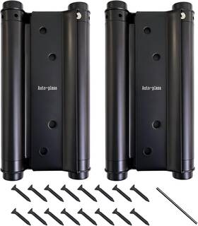 Auto-plaza 445013734765 6 Inch Black Cafe Saloon Door Spring Hinges - 2 Pack Self-closing Double Action