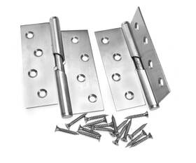 Auto-plaza 762944485458 1 Pair 4 Inch /100mm Stainless Steel Rising Butt Handed Lift Off Door Hinge Left