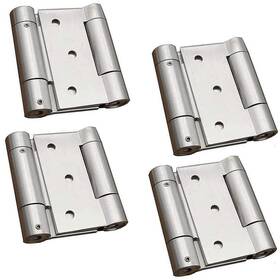 Auto-plaza 771077235229 2pairs Double Action Spring Door Hinge 3mm Thick 304 Stainless Steel Self-cl