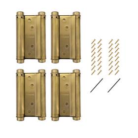 Auto-plaza 774980052334 4pcs 2 Pairs 4 Inch Double Action Spring Hinge Stainless Steel Cafe Saloon Door S