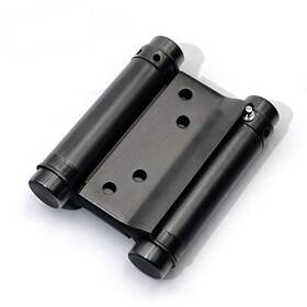 Auto-plaza 779139835707 Pair Of 3ftft Stainless Steel Matte Black Double Action Spring Door Hinge For S