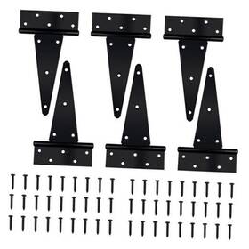 5012 Auxdee Black T-strap Shed Door Hinges Heavy Duty Barn With 10 Inch 6